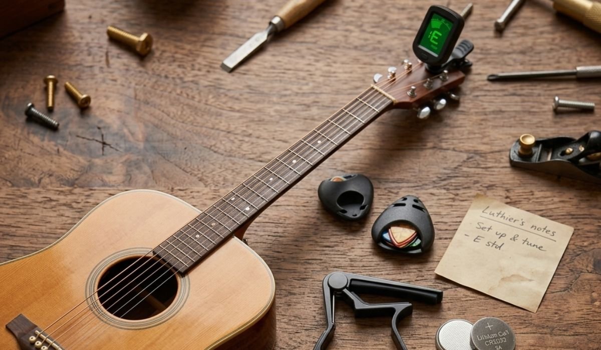 Kit de Afinador de Violão Guitarra Capotraste 10 Palhetas Porta Palhetas e Bateria 6 Kit de Afinador de Violão Capotraste 10 Palhetas Porta Palhetas e Bateria